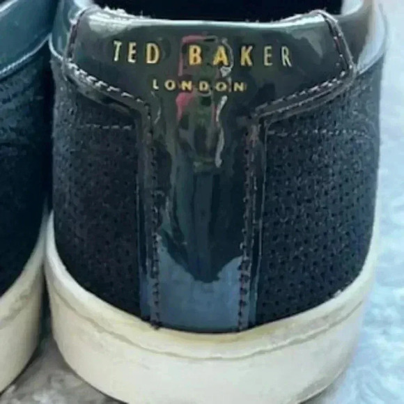 Ted Baker London Shoes Floral Print Navy Blue Slip On‎ Loafers Men’s Size 12 - Picture 10 of 12